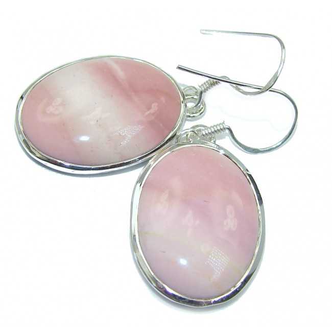 Very Elegant AAA Pink Opal Sterling Silver earrings