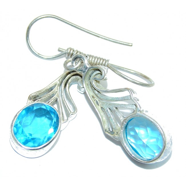 True Beauty Blue Topaz Handmade Sterling Silver earrings