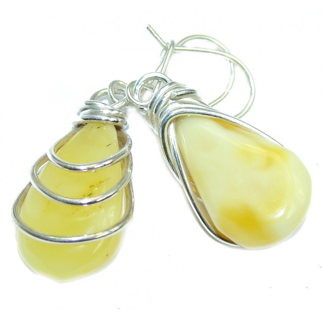 Exclusive AAA Butterscotch Polish Amber Sterling Silver Earrings