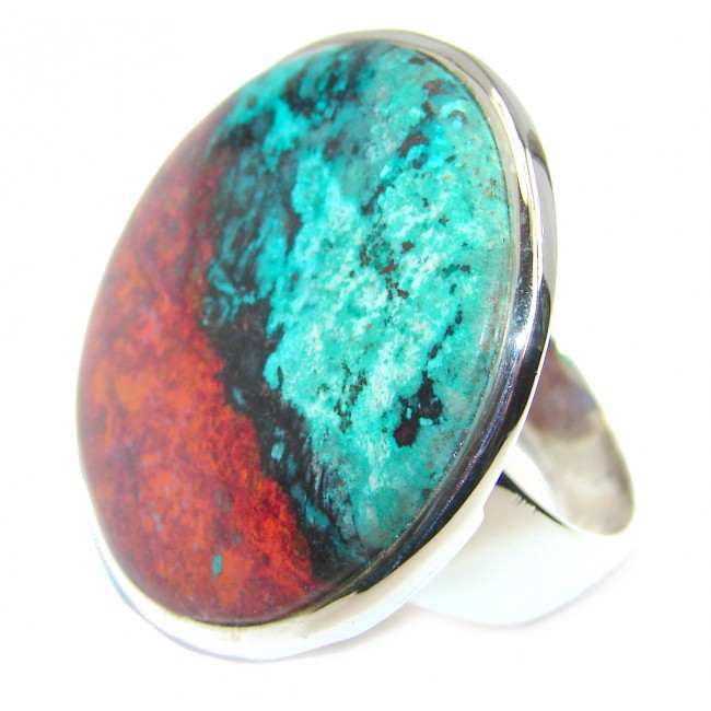 Simple Style Perfect Red Sonora Jasper Sterling Silver Ring s. 10