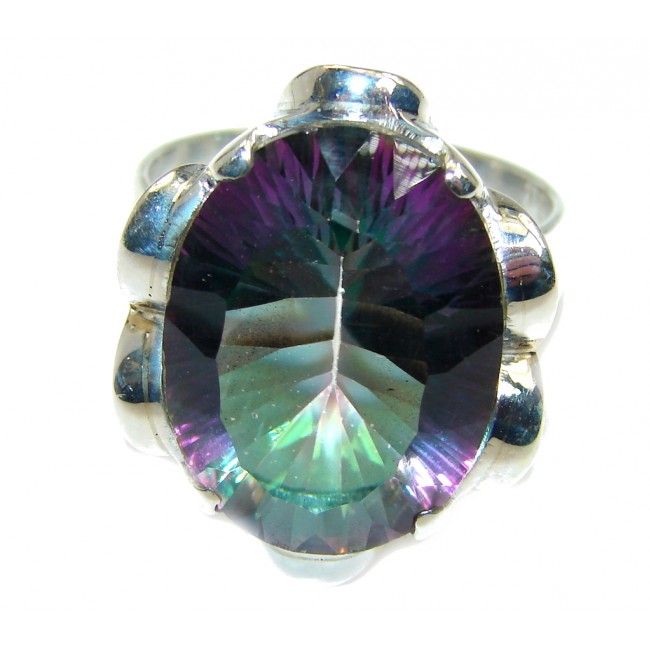 Exotic Rainbow Magic Topaz Sterling Silver Ring s. 10