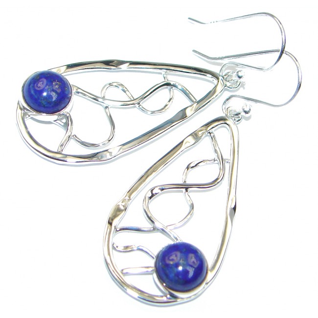 Perfect Handcrafted Blue Lapis Lazuli Sterling Silver earrings
