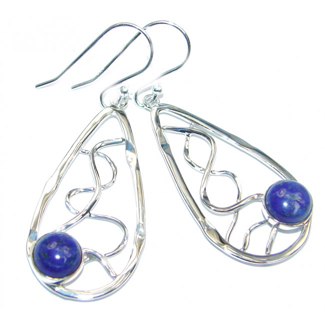 Perfect Handcrafted Blue Lapis Lazuli Sterling Silver earrings