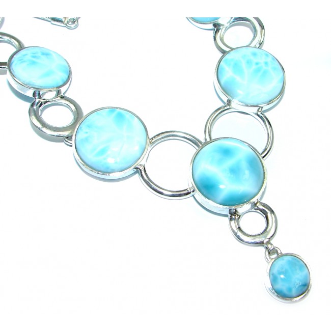 Caribbean Blue Larimar Sterling Silver handcrafted necklace
