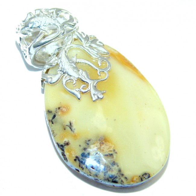 Genuine Polish Butterschotch Amber Sterling Silver handmade Pendant