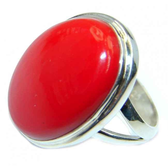 Amazing Fossilized Coral Blister Pearl Sterling Silver ring s. 8 1/2