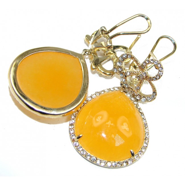 Excellent Golden Calcite gold plated over Sterling Silver earrings