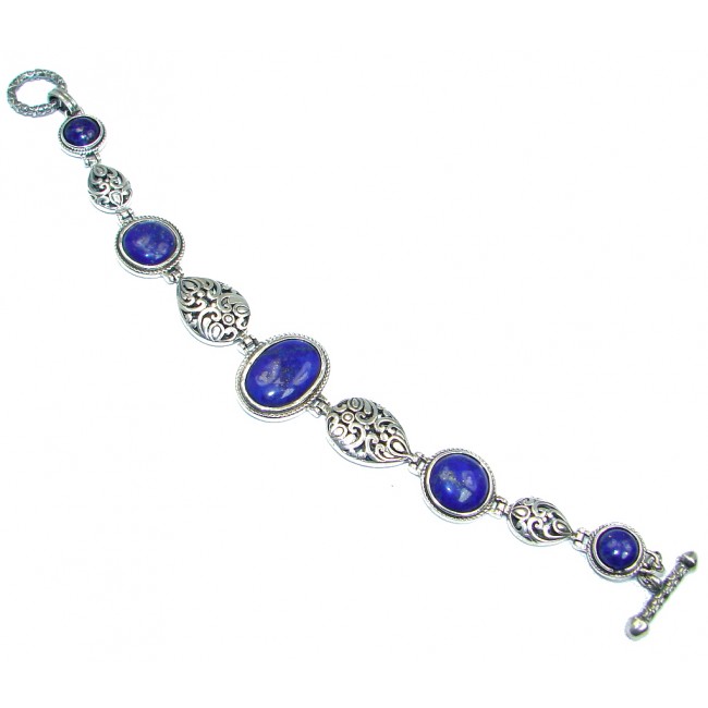 Vintage Design AAA Lapis Lazuli Sterling Silver handmade Bracelet