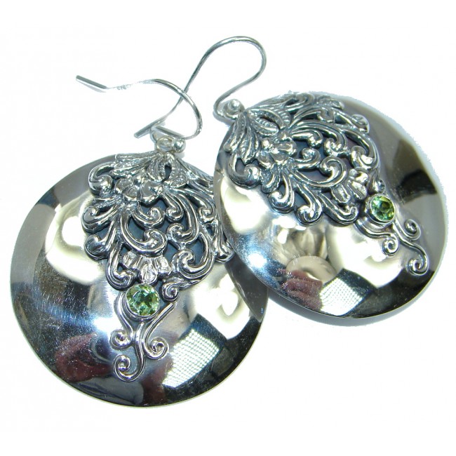 Genuine Peridot Sterling Silver handmade earrings