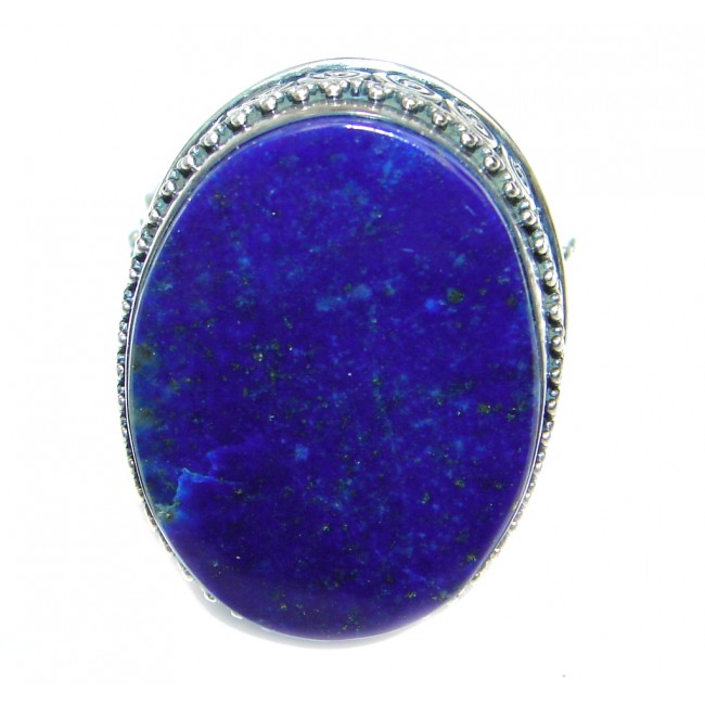 Perfect AAA Blue Lapis Lazuli Sterling Silver Ring size adjustable