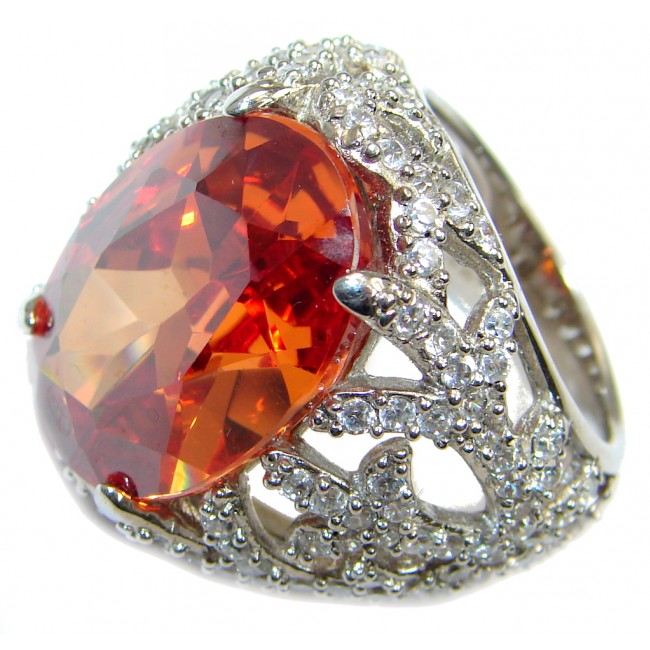 Summer Beauty Golden Topaz Two tones Sterling Silver Ring s. 7