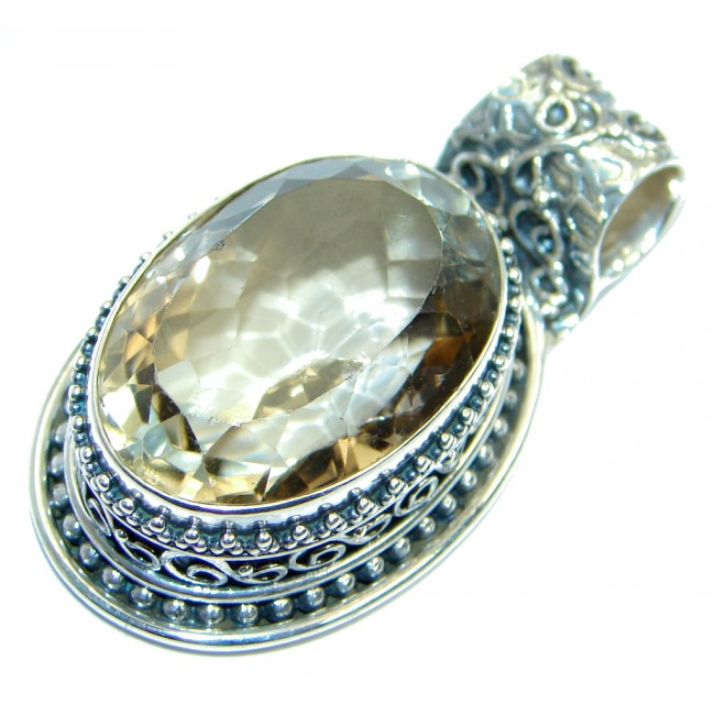 Precious Champagne Topaz Sterling Silver handcrafted Pendant