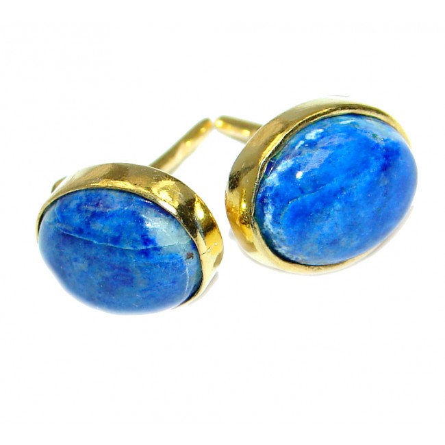 Outstanding Sublime Blue Lapis Lazuli Gold over Sterling Silver earrings