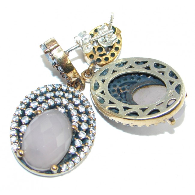 Secret Beauty Light Rose Quartz Sterling Silver earrings
