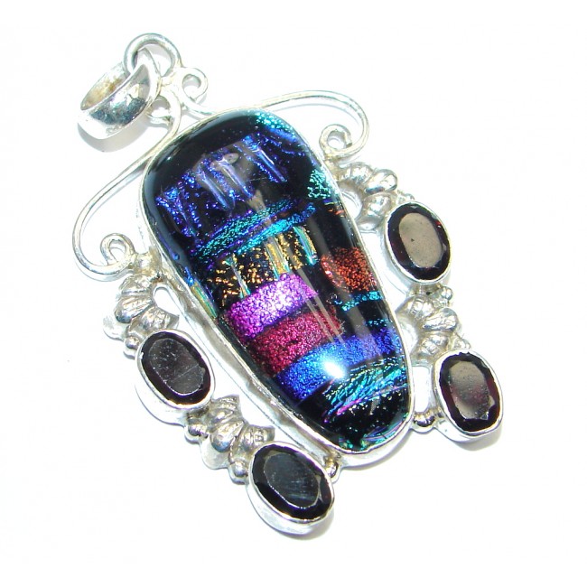 Mexican Dichroic Glass Sterling Silver Pendant