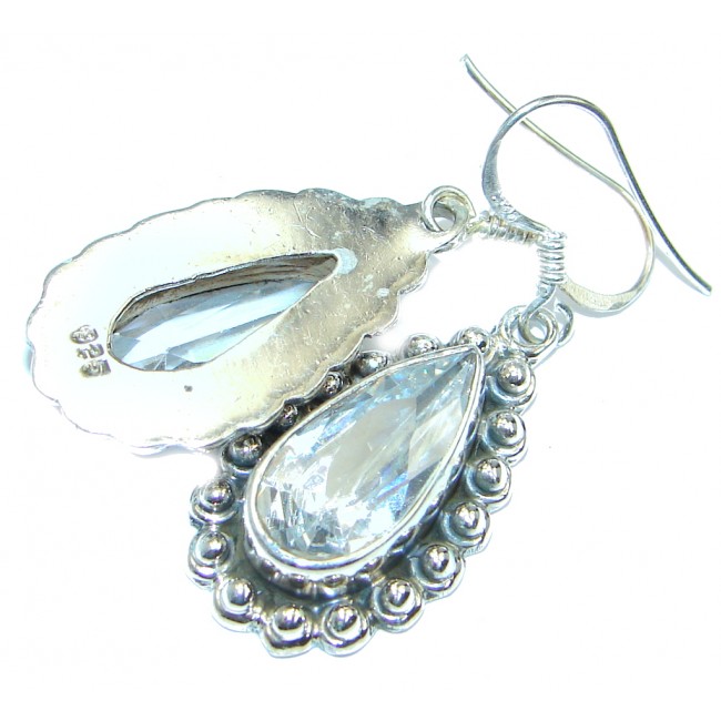 Rainbow White Topaz Sterling Silver handmade earrings