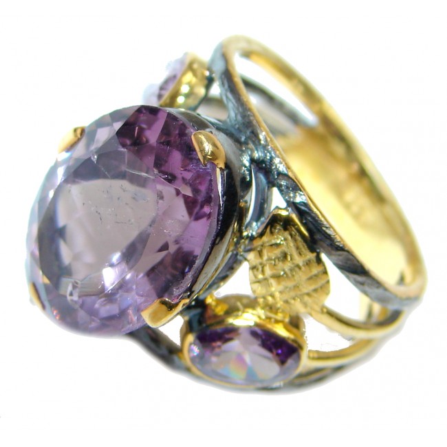Sublime Amethyst Gold Rhodium plated over Sterling Silver ring size 7