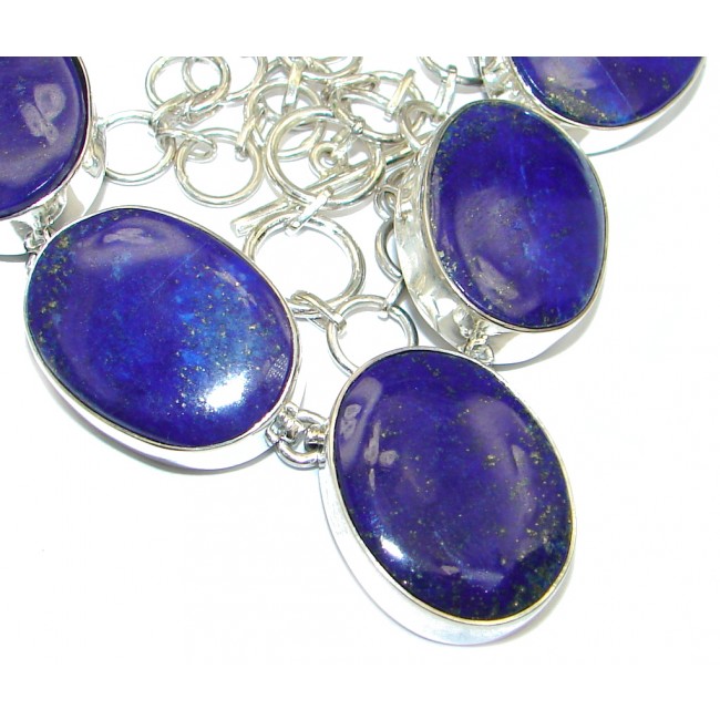 Afghan Lapis Lazuli Sterling Silver handmade necklace