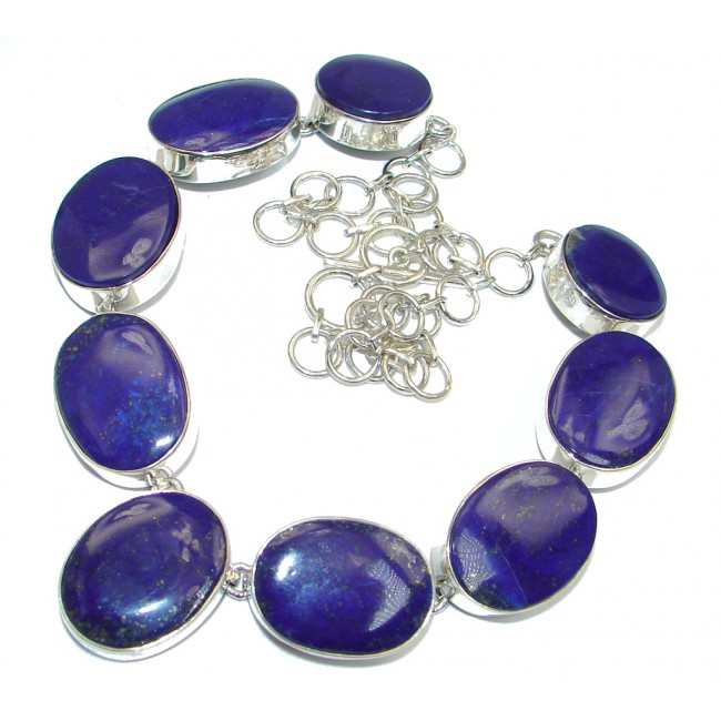 Afghan Lapis Lazuli Sterling Silver handmade necklace