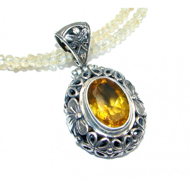 Sublime Citrine Sterling Silver handmade necklace