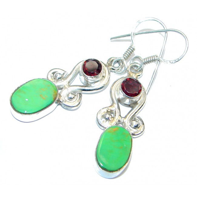 Solid Copper Turquoise Sterling Silver earrings