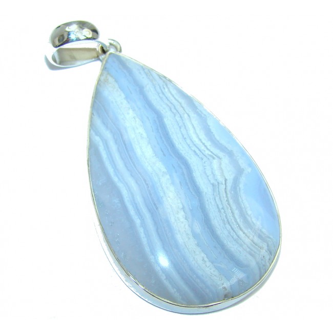 Perfect Blue Lace Agate Sterling Silver handmade Pendant