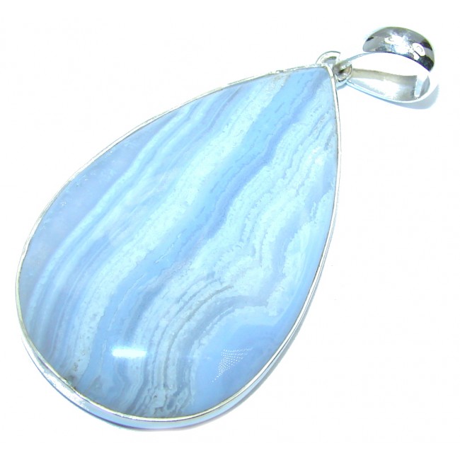 Perfect Blue Lace Agate Sterling Silver handmade Pendant