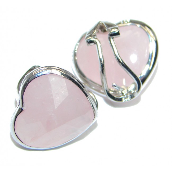 Real Beauty Light Rose Quartz Sterling Silver earrings
