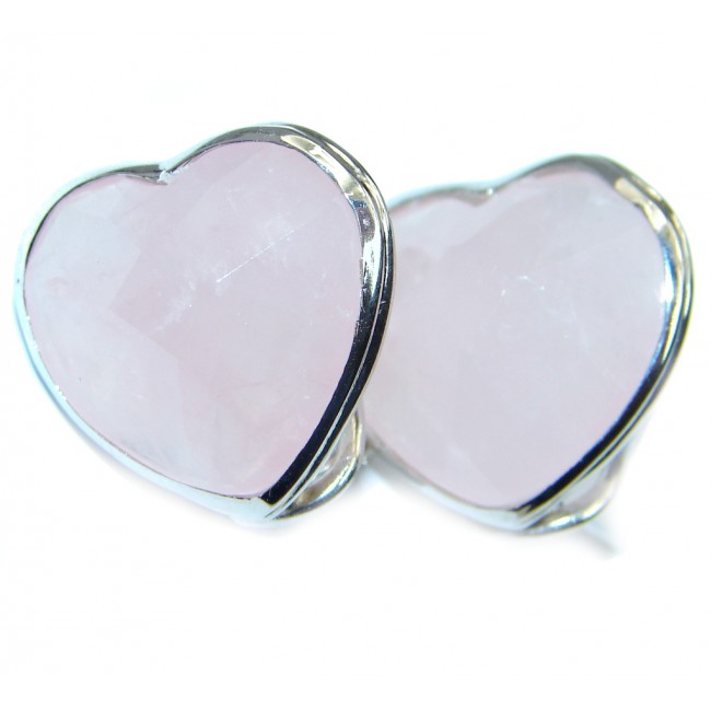Real Beauty Light Rose Quartz Sterling Silver earrings
