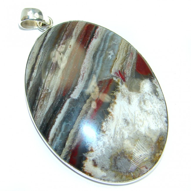 Perfect Lace Agate Sterling Silver handmade Pendant