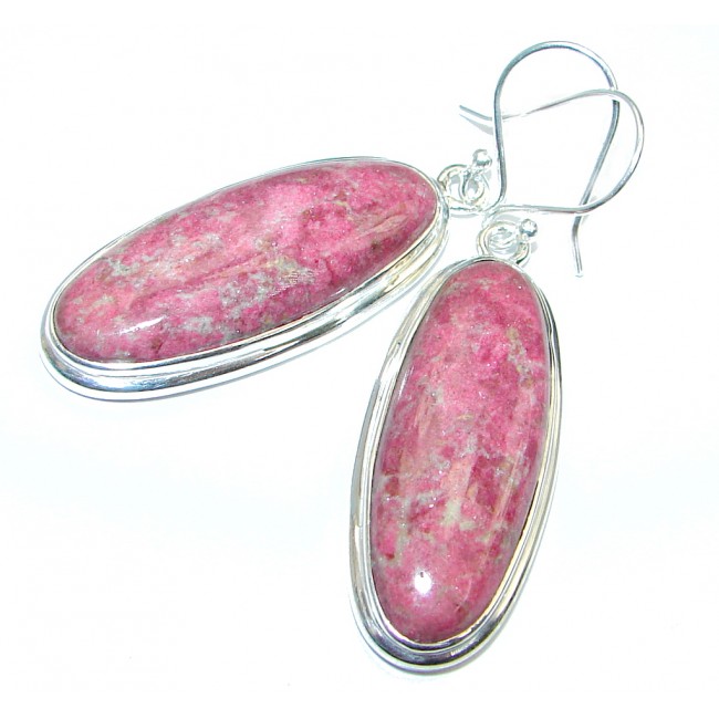 Bold Pink Thiolite Sterling Silver handmade earrings