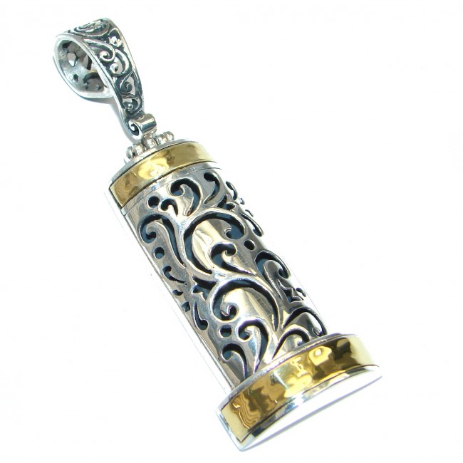 Indonesian Style Two tones Sterling Silver Pendant