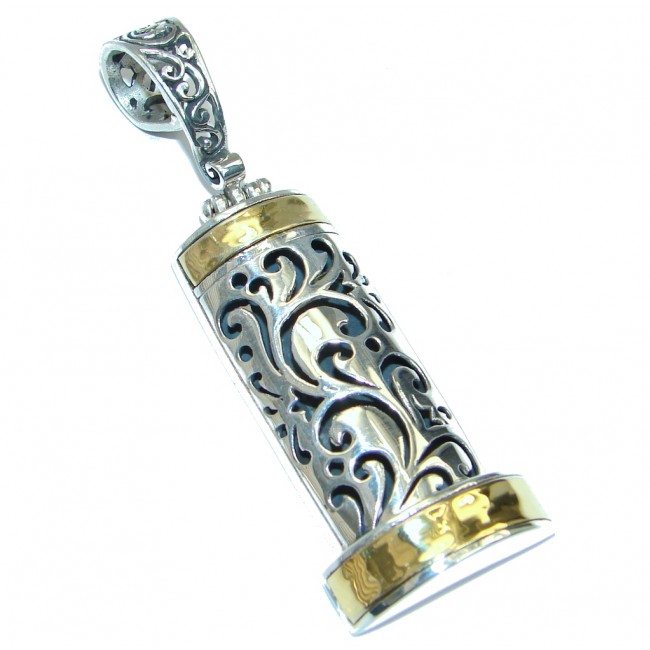 Indonesian Style Two tones Sterling Silver Pendant