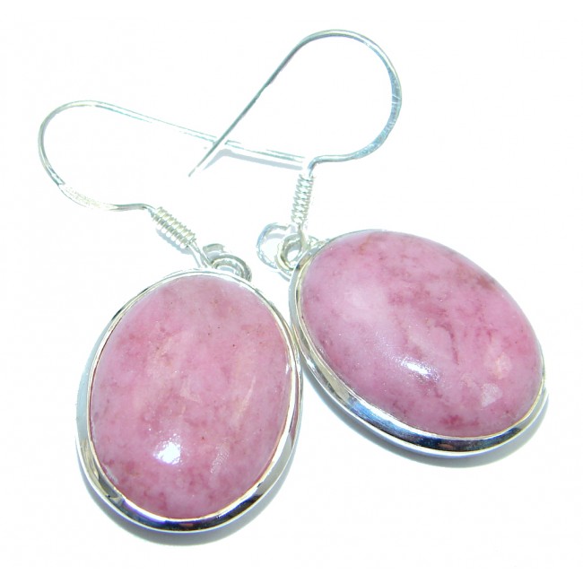 One of the Kind Pink Opal Sterling Silver handmade earrings