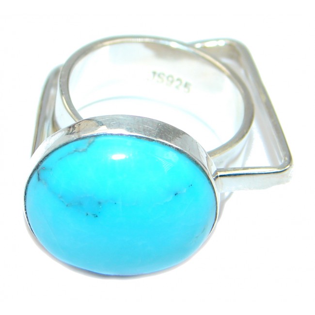 Modern Sleeping Beauty Blue Turquoise Sterling Silver Ring s. 7