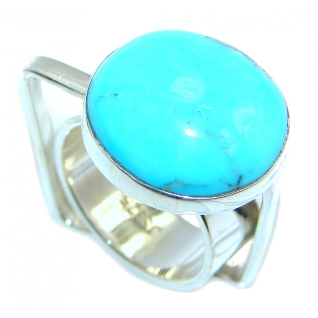 Modern Sleeping Beauty Blue Turquoise Sterling Silver Ring s. 7