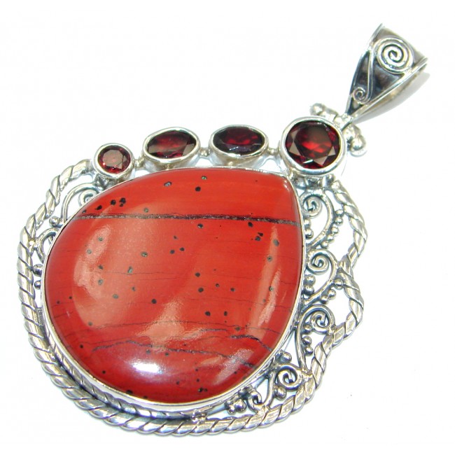 Secret Beauty Red Jasper Sterling Silver handcrafted Pendant
