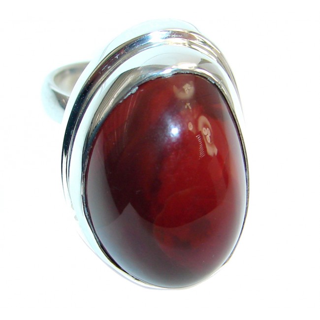 Genuine Mexican Fire Opal Sterling Silver Ring size adjustable
