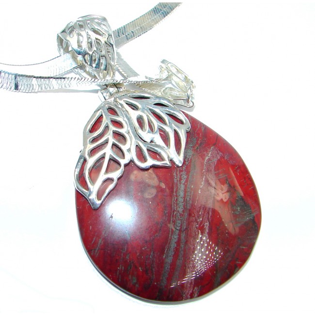 Aura Of Beauty Natural Red Jasper Sterling Silver handmade necklace
