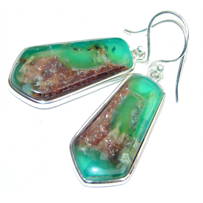 Geanuine Peruvian Opal Sterling Silver handmade earrings