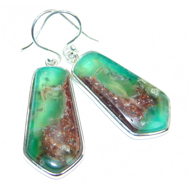 Geanuine Peruvian Opal Sterling Silver handmade earrings