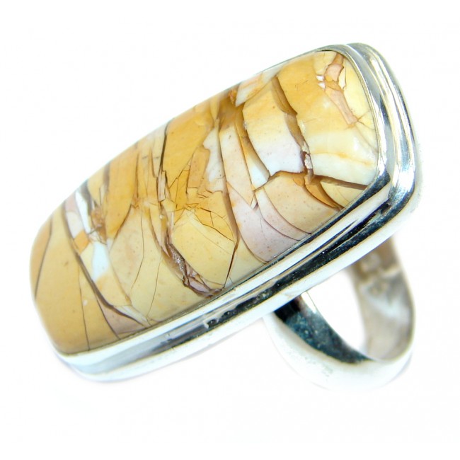 Brecciated Mookaite Jasper Sterling Silver Ring size adjustable