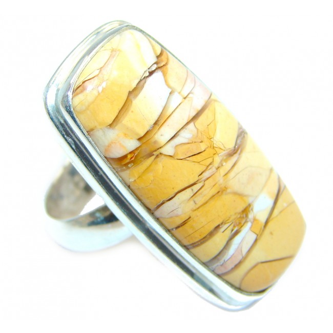 Brecciated Mookaite Jasper Sterling Silver Ring size adjustable