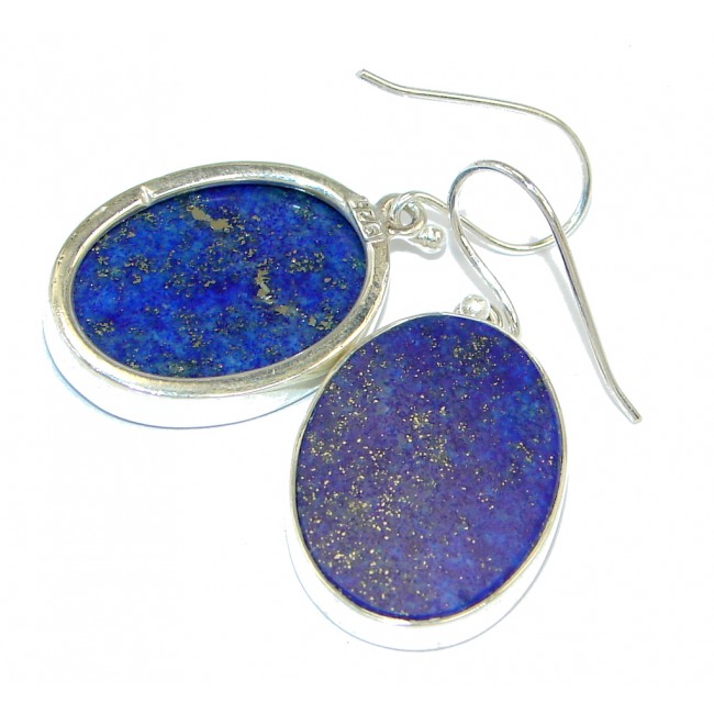 Handcrafted Genuine Lapis Lazuli Sterling Silver earrings