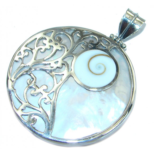 Ocean Shell and Blister Pearl Sterling Silver handmade Pendant