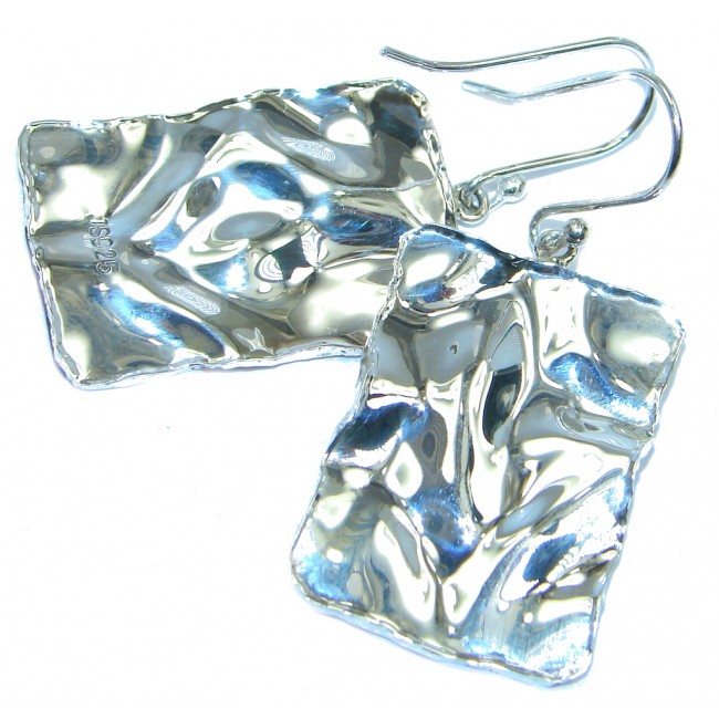 Amazing Hammered Sterling Silver Earrings