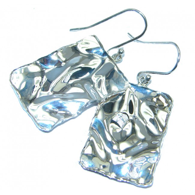 Amazing Hammered Sterling Silver Earrings