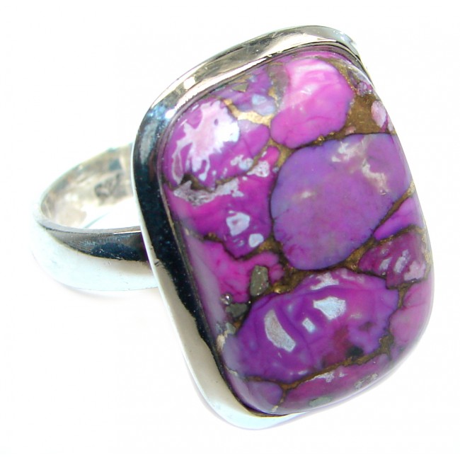 Beautiful Purple Turquoise Sterling Silver Ring size 9 1/4