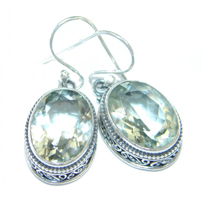 Amazing Green Amethyst Sterling Silver earrings