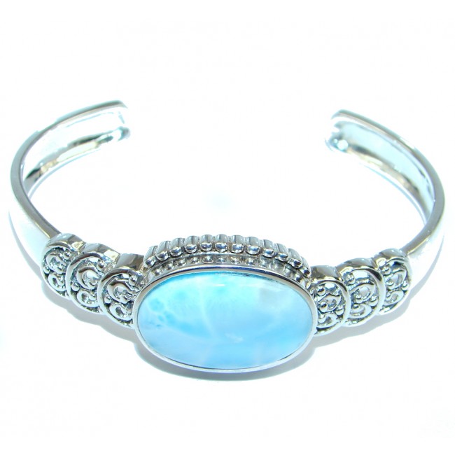 Harmony Sunset Blue Larimar Sterling Silver handcrafted Bracelet / Cuff